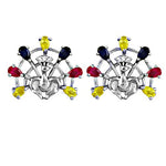 Load image into Gallery viewer, Silver Peacock Gemstone Earrings | Women's Fashion Jewelry
