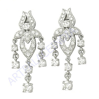 Silver Cubic Zirconia Dangle Earrings for Women | Dazzling Jewelry