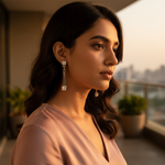 将图像加载到图库查看器中， 925纯银镶嵌立方氧化锆吊坠耳环（女士款）| 礼物
