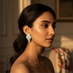 Load image into Gallery viewer, Silver Diamond Stud Earrings for Women | Fine Jewelry Gift
