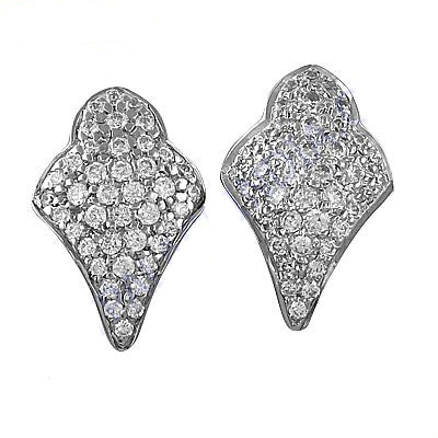 Silver diamond stud earrings for women | fine jewelry gift