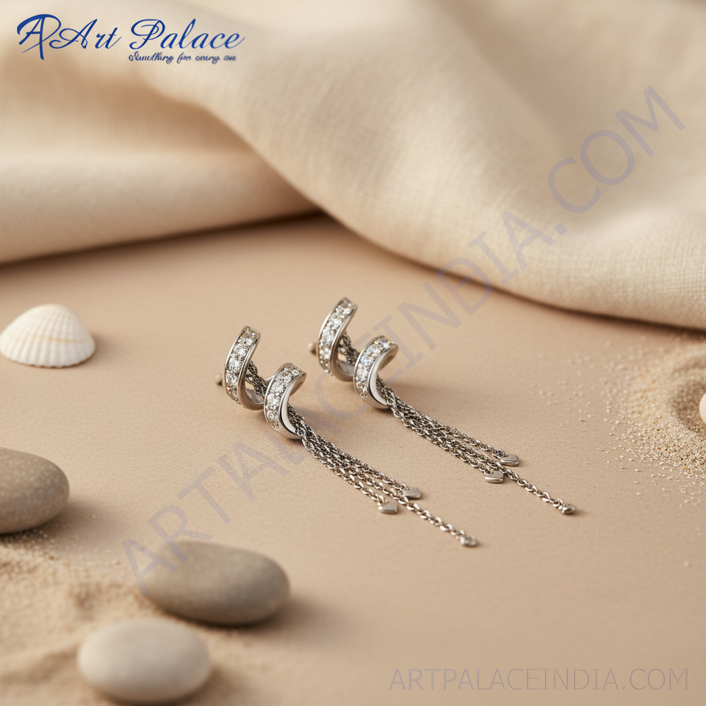 925纯银链条吊坠耳环，女士款 | 派对饰品