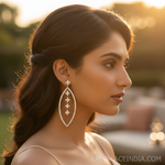 将图像加载到图库查看器中， 女士银色立方氧化锆吊坠耳环 | 派对首饰
