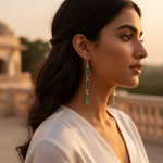 Load image into Gallery viewer, 925 Silver Green Gemstone Drop Earrings for Women | Gift Jewelry
