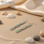 Load image into Gallery viewer, 925 Silver Green Gemstone Drop Earrings for Women | Gift Jewelry
