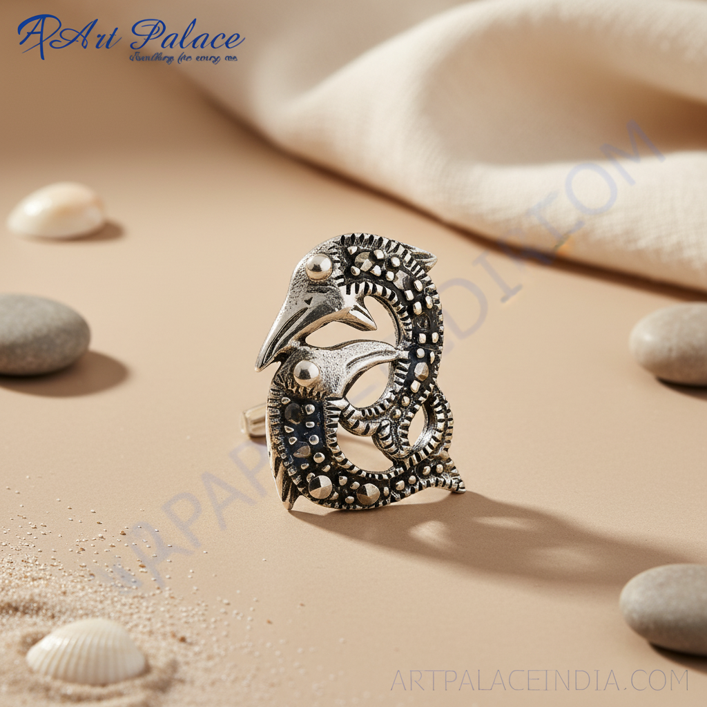 Pendientes de máscara de pájaro de plata | Joyas llamativas para mujer