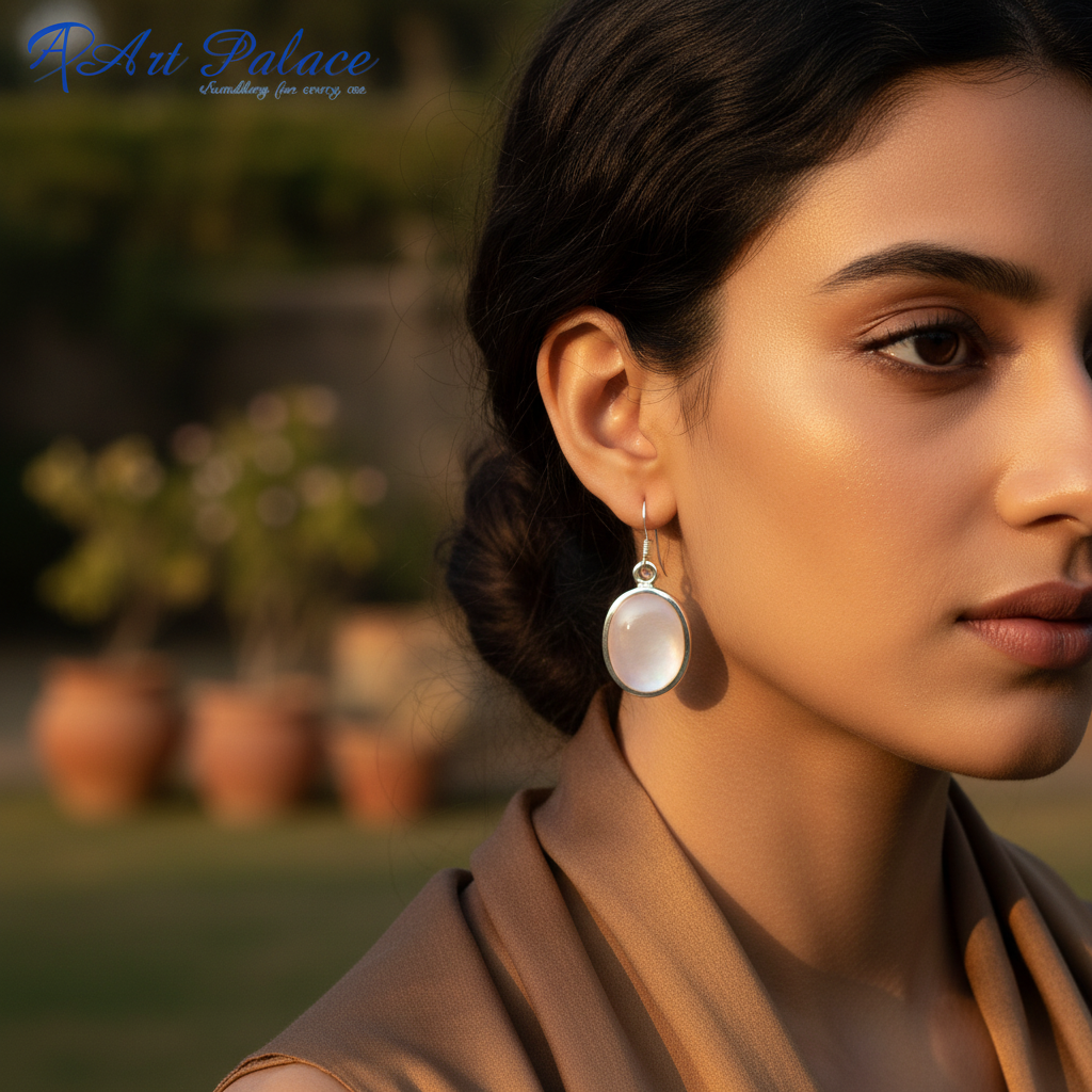 925纯银珍珠母贝耳环（女士款）| 礼物