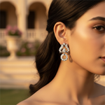 将图像加载到图库查看器中， Silver Cubic Zirconia Earrings for Women | Statement Jewelry
