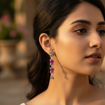 Load image into Gallery viewer, Silver 24 Earrings with Pink Gemstones | Women&#39;s Jewelry Gift
