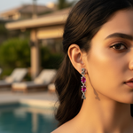 将图像加载到图库查看器中， Silver 24 Earrings with Pink Gemstones | Women's Jewelry Gift
