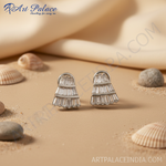 Load image into Gallery viewer, Silver Baguette Cut Stud Earrings for Women | Daily Wear Jewelry
