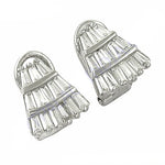 将图像加载到图库查看器中， Silver Baguette Cut Stud Earrings for Women | Daily Wear Jewelry
