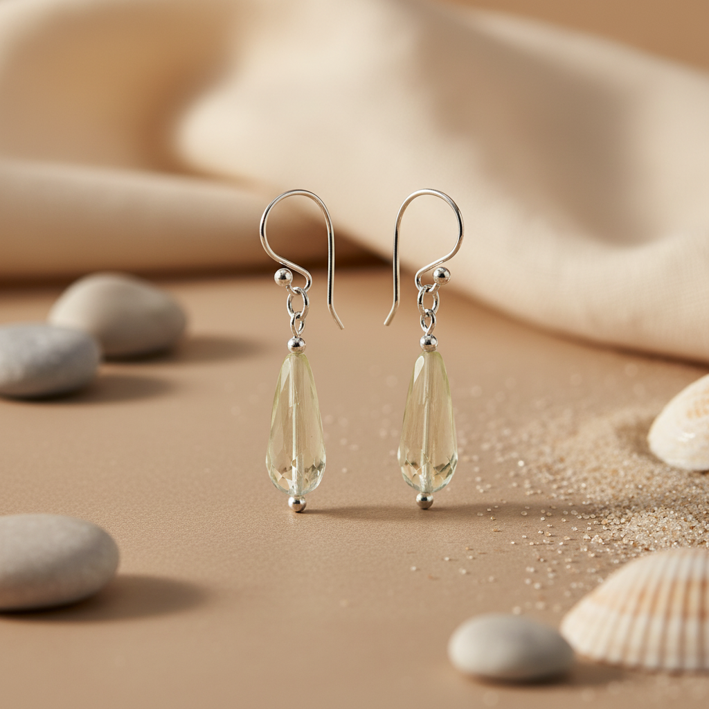 925 Silver Teardrop Earrings with Gemstone | For Women
