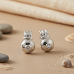 将图像加载到图库查看器中， 银色耳钉，镶嵌透明立方氧化锆 | 女士珠宝
