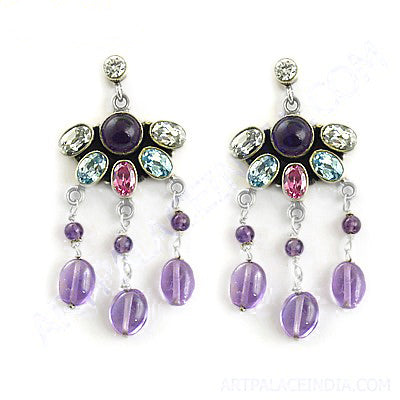 Amethyst Dangle Earrings for Women | Gemstone Jewelry
