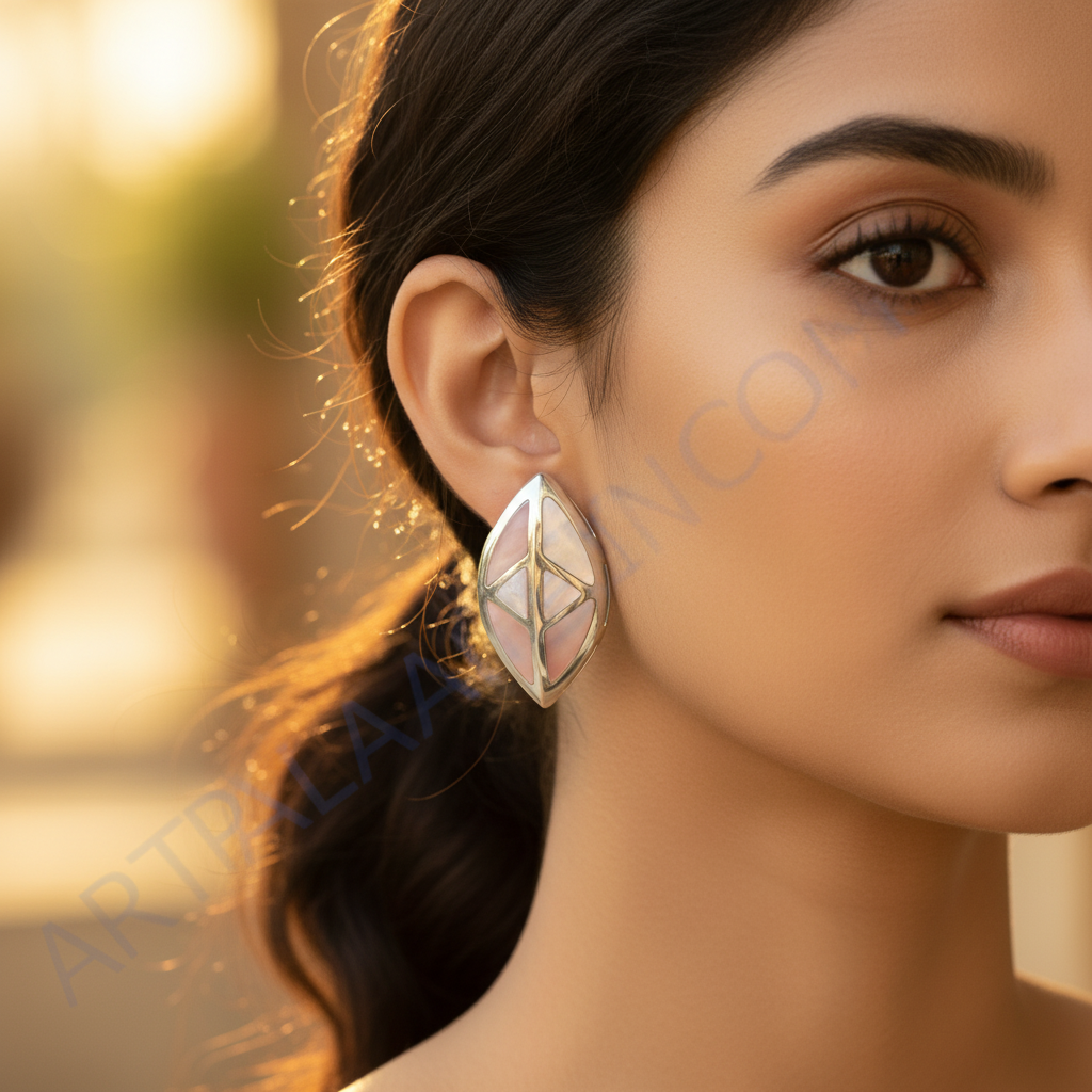 925 Silver Pink Mother of Pearl Earrings for Women | Gift