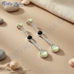 Load image into Gallery viewer, Pendientes colgantes de plata 925 con piedras preciosas en forma de pera para mujer
