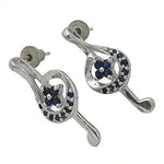 将图像加载到图库查看器中， 925 Silver Sapphire Flower Stud Earrings for Women | Gift
