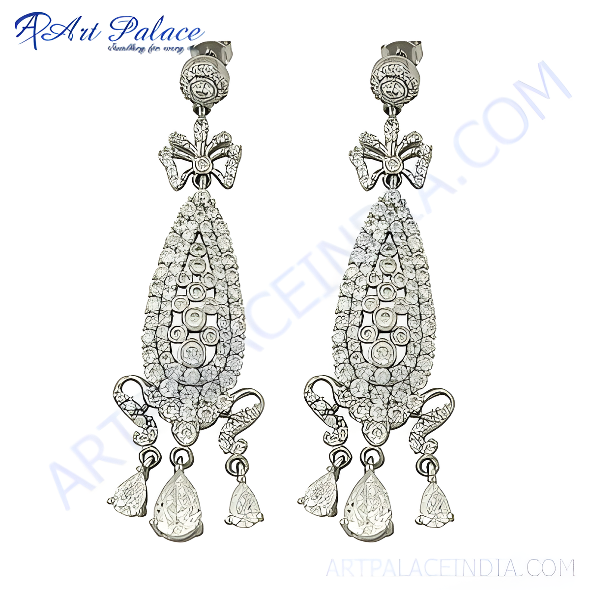 Elegant silver dangle earrings featuring sparkling white stones, perfect for adding sophistication to any look