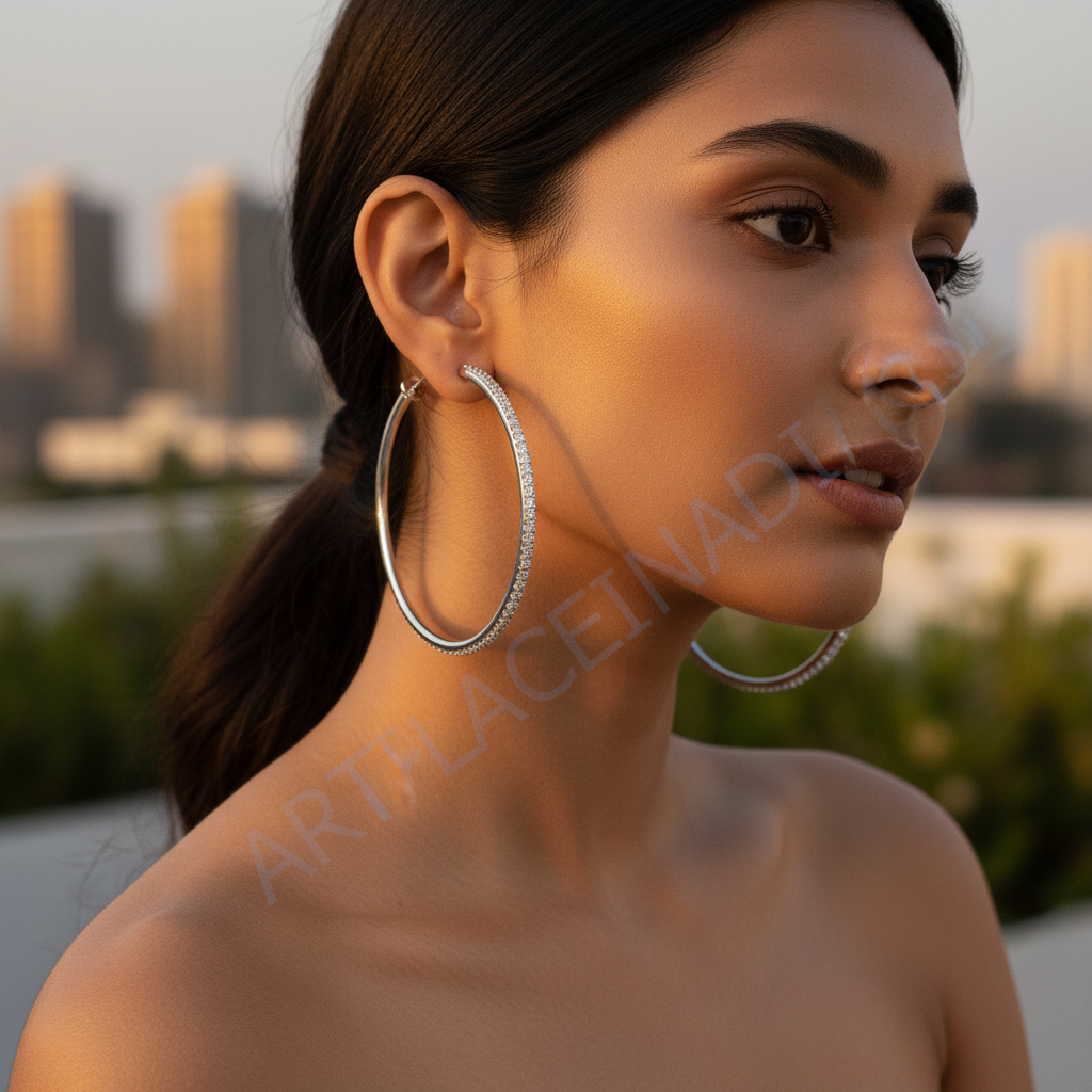 925银镶钻耳环 | 女士日常佩戴首饰