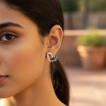 将图像加载到图库查看器中， 925 Silver Heart Stud Earrings with Blue Gemstones | Women's Jewelry
