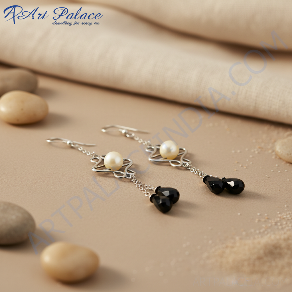 925 Silver Black Onyx Dangle Earrings | Women's Jewelry Gift