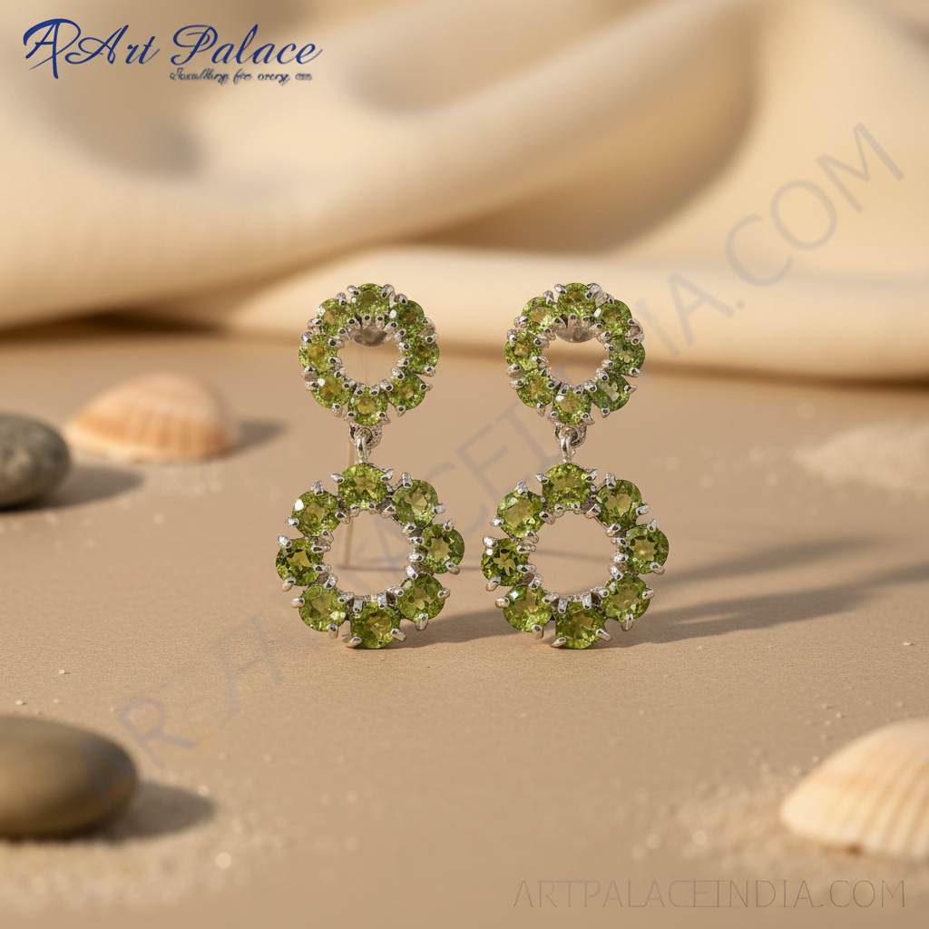 925 Silver Peridot Earrings for Women | Dangle Earrings