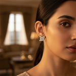 Load image into Gallery viewer, Diamond Stud Earrings | Gold Finish | Women&#39;s Gift
