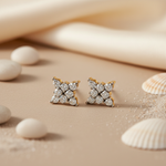将图像加载到图库查看器中， Diamond Stud Earrings | gold plating Finish | Women's Gift
