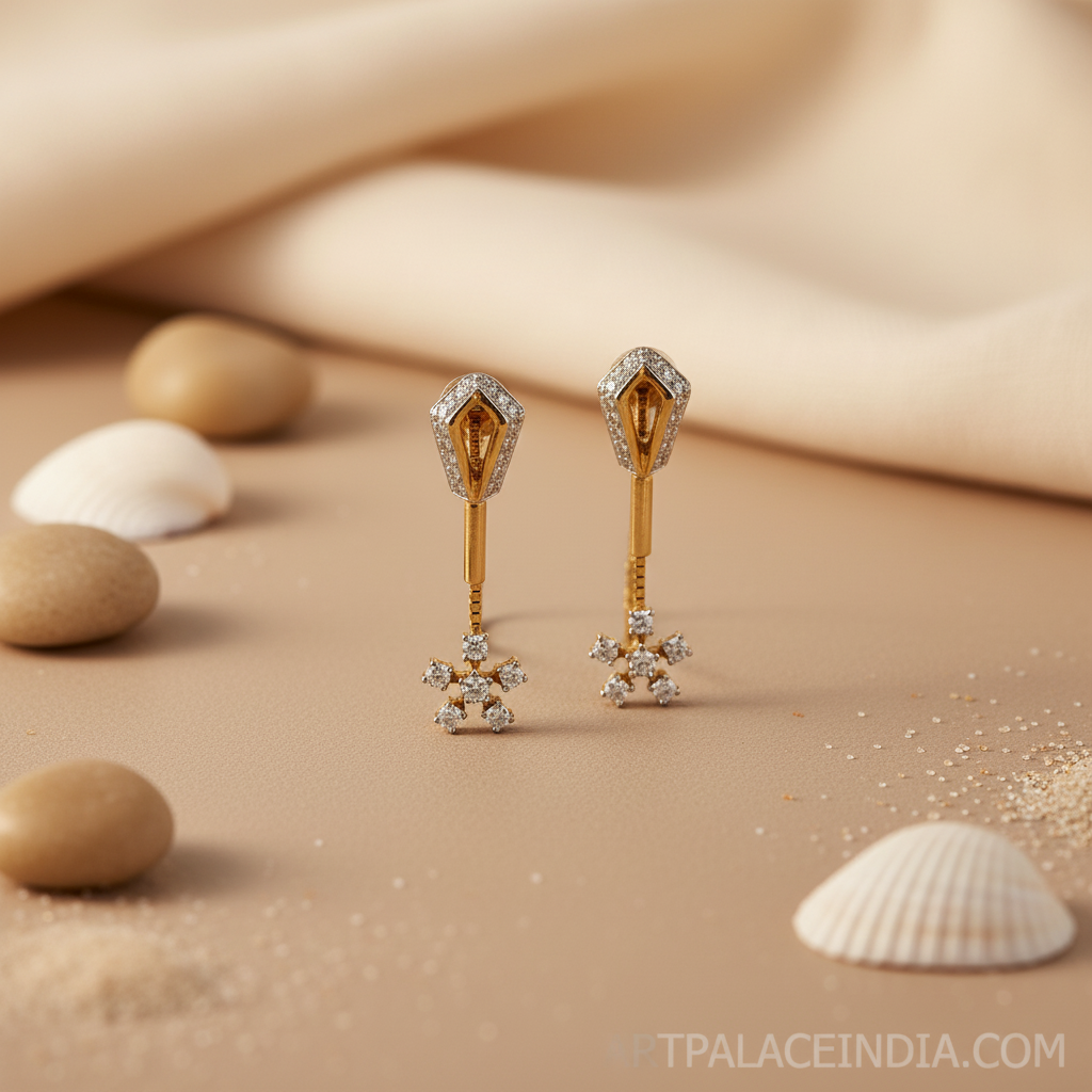 gold plating Diamond Snowflake Earrings | Luxury Jewelry Gift for Her