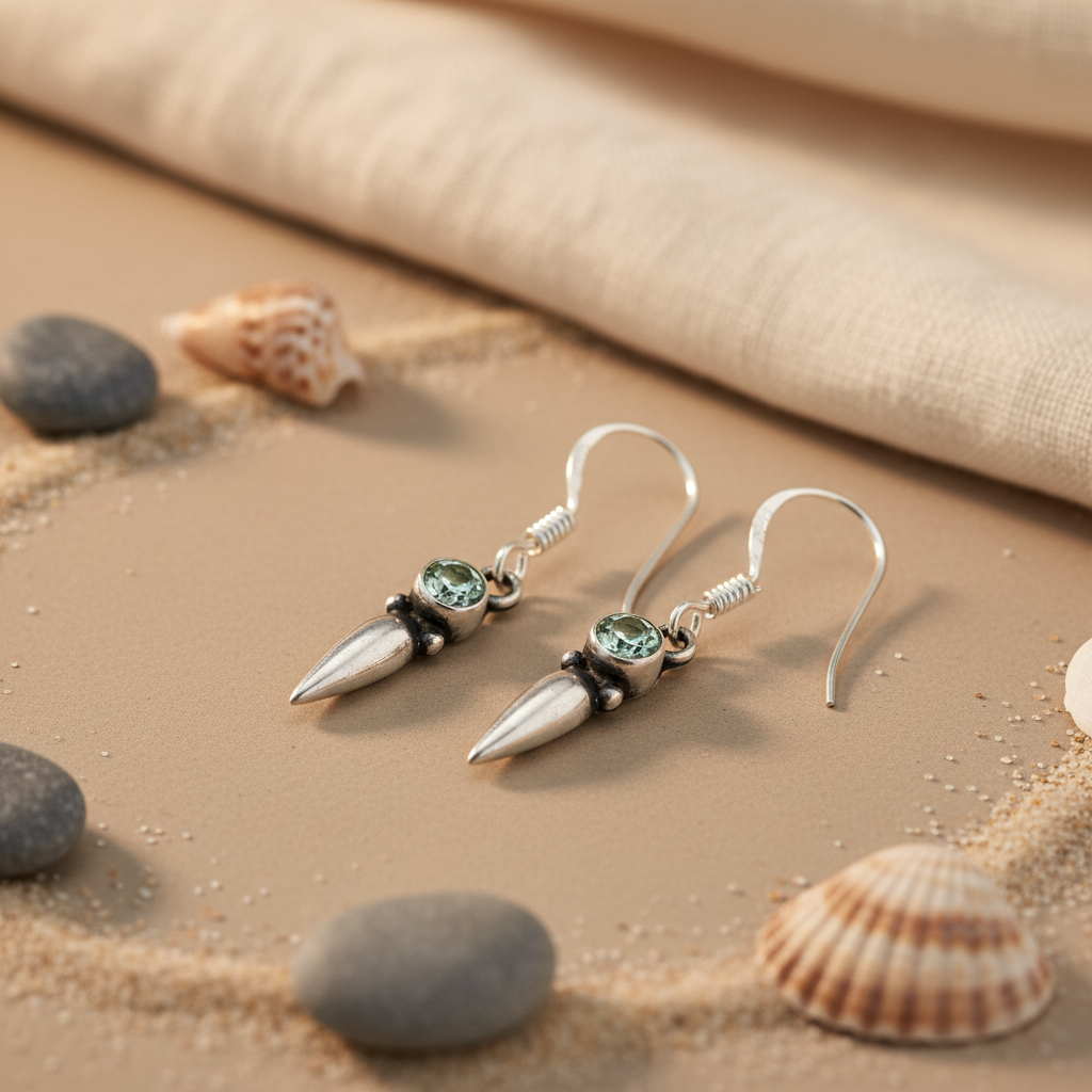 925 silver blue gemstone dangle earrings | for women