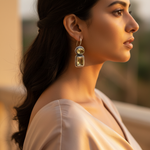 将图像加载到图库查看器中， 925纯银黄水晶宝石耳环 | 女士珠宝礼品
