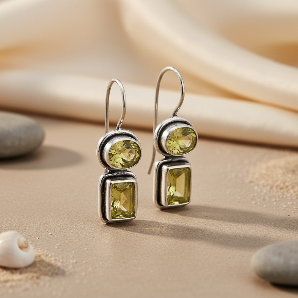 925 Silver Citrine Gemstone Earrings | Women's Jewelry Gift