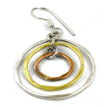 将图像加载到图库查看器中， Silver Mixed Metal Hoop Earrings for Women | Statement Jewelry
