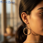 Load image into Gallery viewer, Copper Hoop Earrings with Gold Accents | Unique Jewelry Gift
