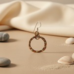 将图像加载到图库查看器中， Copper Hoop Earrings with gold plating Accents | Unique Jewelry Gift
