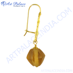 Load image into Gallery viewer, Gold drop earrings with a faceted gemstone, perfect for adding elegance to any outfit.
