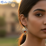 将图像加载到图库查看器中， 925纯银红玉髓耳环 | 凯尔特结设计，女士款
