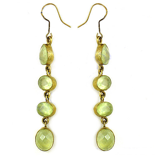 gold plating Peridot Dangle Earrings for Women | Gemstone Jewelry