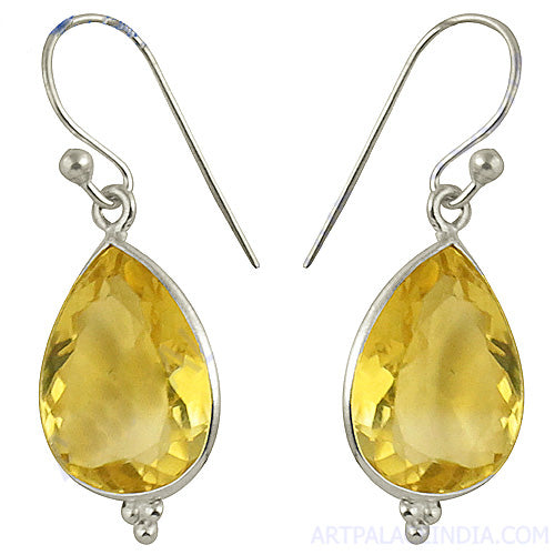 925 silver citrine teardrop earrings for women | gemstone jewelry