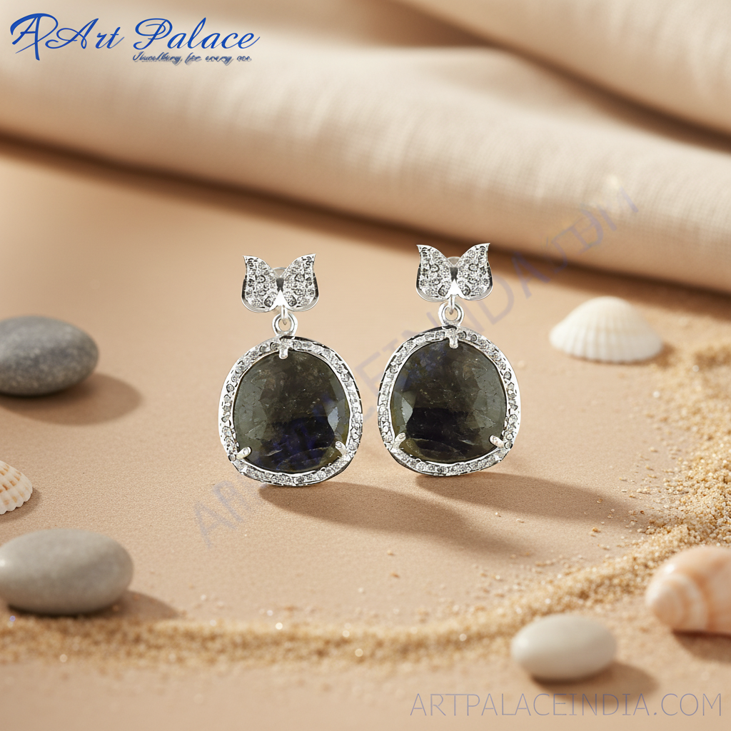 925 Silver Labradorite Earrings for Women | Gemstone Jewelry