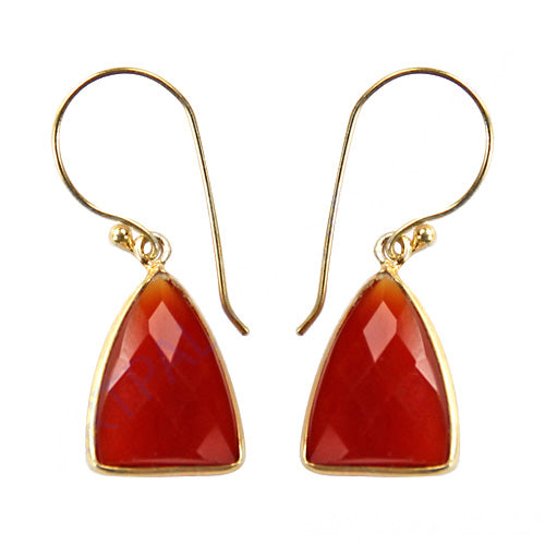 gold plating Carnelian Earrings | Gemstone Jewelry | Gift for Her