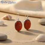 将图像加载到图库查看器中， 925纯银玛瑙椭圆形耳环（女士款）| 宝石首饰
