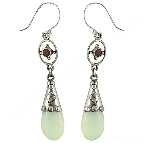 925 Silver Teardrop Opal Earrings for Women | Dangle Earrings
