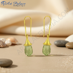 Load image into Gallery viewer, Gold Green Amethyst Dangle Earrings for Women | Gift Jewelry
