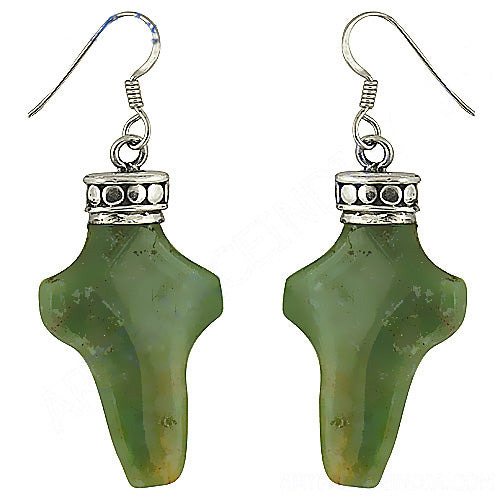 Green Jade Drop Earrings | 925 Sterling Silver | Gift for Her