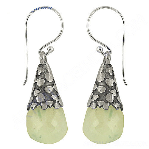 925 Silver Green Quartz Drop Earrings for Women | Dangle Earrings