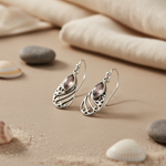 将图像加载到图库查看器中， 925 Silver Teardrop Gemstone Earrings for Women | Dangle Earrings
