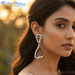 Load image into Gallery viewer, Silver Amethyst Teardrop Earrings for Women | Gemstone Jewelry
