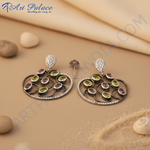 Load image into Gallery viewer, Gold Gemstone Drop Earrings for Women | Statement Jewelry
